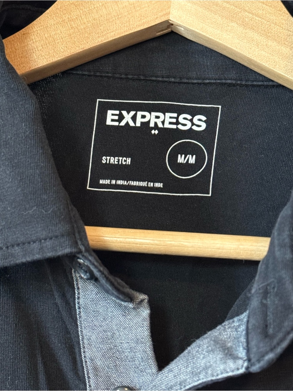 Express Men’s Black Stretch Button-Down Shirt